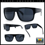 Kush Mens Flat Top Horn Rim Plastic All Black Gangster Shade Sunglasses