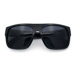 Kush Mens Flat Top Horn Rim Plastic All Black Gangster Shade Sunglasses
