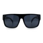 Kush Mens Flat Top Horn Rim Plastic All Black Gangster Shade Sunglasses