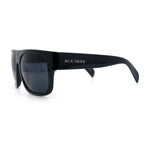 Kush Mens Flat Top Horn Rim Plastic All Black Gangster Shade Sunglasses