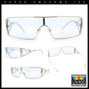 Y2K Side Visor Lens Narrow Rectangle Shield Metal Rim Sunglasses