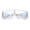 Y2K Side Visor Lens Narrow Rectangle Shield Metal Rim Sunglasses