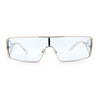 Y2K Side Visor Lens Narrow Rectangle Shield Metal Rim Sunglasses