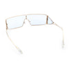 Y2K Side Visor Lens Narrow Rectangle Shield Metal Rim Sunglasses