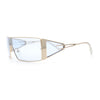 Y2K Side Visor Lens Narrow Rectangle Shield Metal Rim Sunglasses