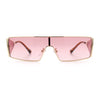 Y2K Side Visor Lens Narrow Rectangle Shield Metal Rim Sunglasses