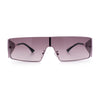 Y2K Side Visor Lens Narrow Rectangle Shield Metal Rim Sunglasses