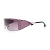 Y2K Side Visor Lens Narrow Rectangle Shield Metal Rim Sunglasses