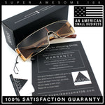 Y2K Side Visor Lens Narrow Rectangle Shield Metal Rim Sunglasses
