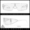 Y2K Side Visor Lens Narrow Rectangle Shield Metal Rim Sunglasses