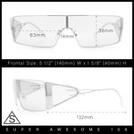 Y2K Side Visor Lens Narrow Rectangle Shield Metal Rim Sunglasses