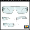 Y2K Side Visor Lens Narrow Rectangle Shield Metal Rim Sunglasses