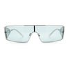 Y2K Side Visor Lens Narrow Rectangle Shield Metal Rim Sunglasses