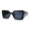 Womens Geometric Hexagon Thick Triangle Temple Mod Plastic Sunglasses