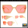 Womens Geometric Hexagon Thick Triangle Temple Mod Plastic Sunglasses