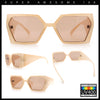 Womens Geometric Hexagon Thick Triangle Temple Mod Plastic Sunglasses