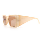 Womens Geometric Hexagon Thick Triangle Temple Mod Plastic Sunglasses