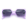 Womens Geometric Hexagon Thick Triangle Temple Mod Plastic Sunglasses