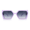 Womens Geometric Hexagon Thick Triangle Temple Mod Plastic Sunglasses