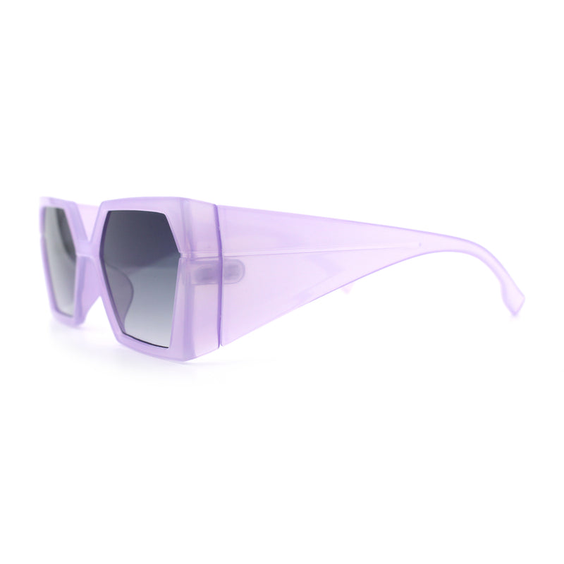 Womens Geometric Hexagon Thick Triangle Temple Mod Plastic Sunglasses