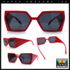 Womens Geometric Hexagon Thick Triangle Temple Mod Plastic Sunglasses