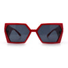Womens Geometric Hexagon Thick Triangle Temple Mod Plastic Sunglasses
