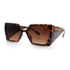 Womens Geometric Hexagon Thick Triangle Temple Mod Plastic Sunglasses