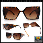 Womens Geometric Hexagon Thick Triangle Temple Mod Plastic Sunglasses