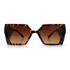 Womens Geometric Hexagon Thick Triangle Temple Mod Plastic Sunglasses