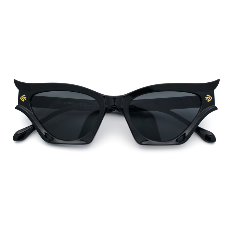 Womens Rich Gilded Age Opulent Gothic Cat Eye Plastic Fashion Sunglasses