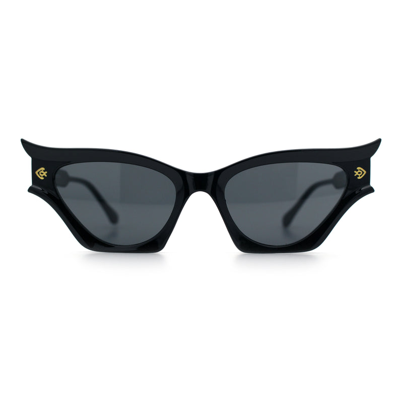 Womens Rich Gilded Age Opulent Gothic Cat Eye Plastic Fashion Sunglasses