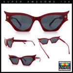 Womens Rich Gilded Age Opulent Gothic Cat Eye Plastic Fashion Sunglasses