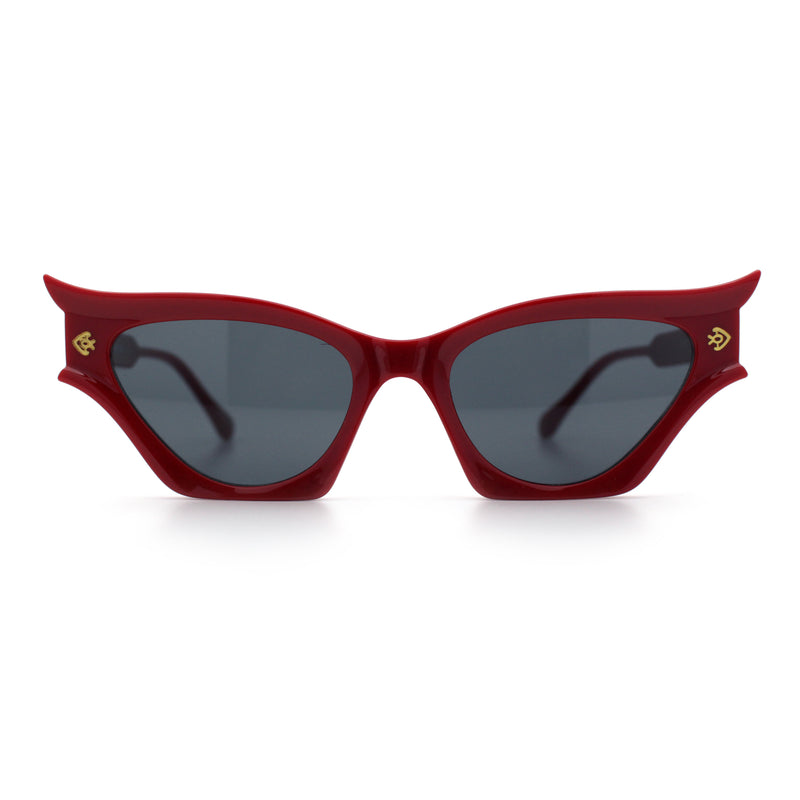 Womens Rich Gilded Age Opulent Gothic Cat Eye Plastic Fashion Sunglasses