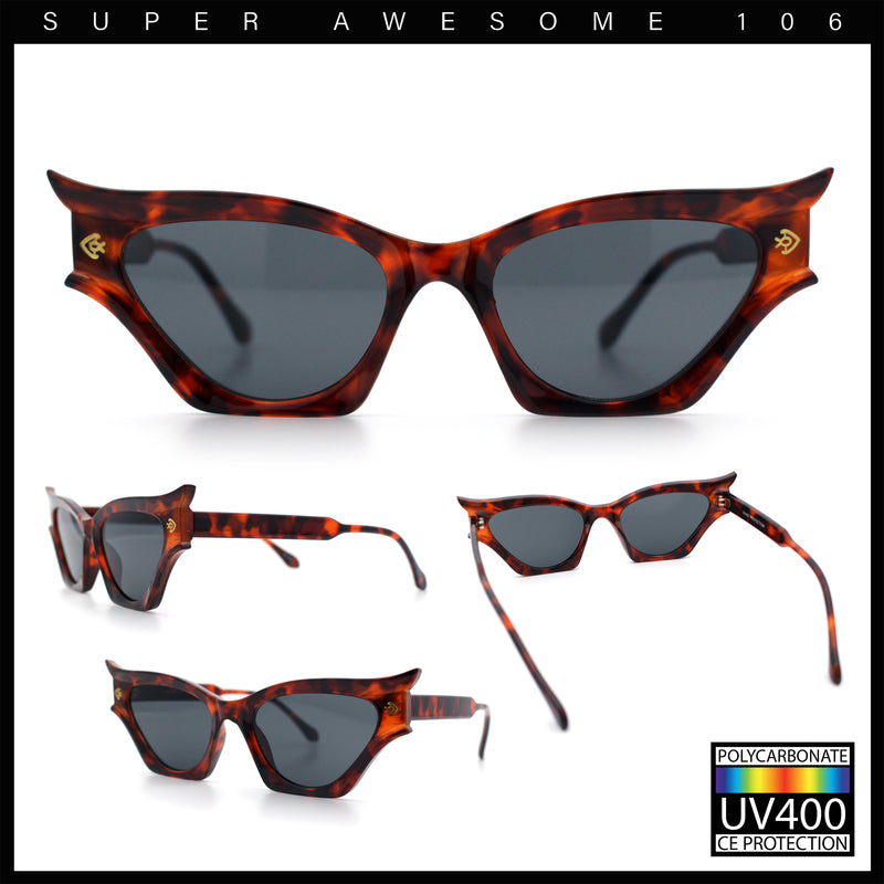 Womens Rich Gilded Age Opulent Gothic Cat Eye Plastic Fashion Sunglasses