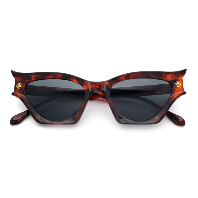Womens Rich Gilded Age Opulent Gothic Cat Eye Plastic Fashion Sunglasses