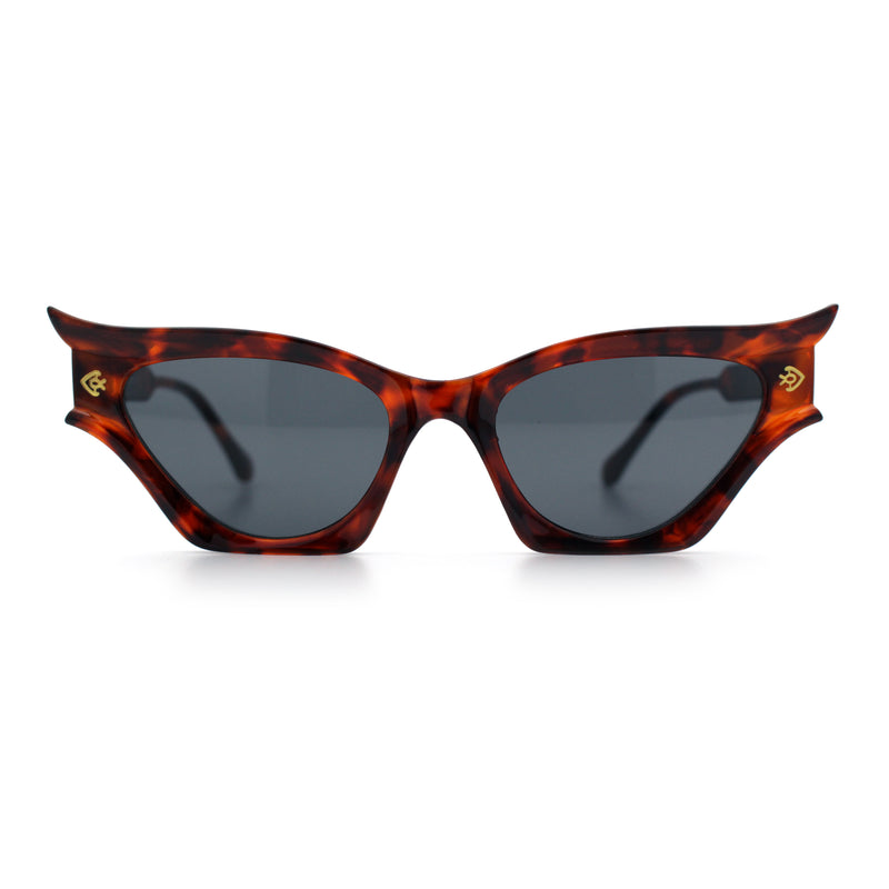 Womens Rich Gilded Age Opulent Gothic Cat Eye Plastic Fashion Sunglasses