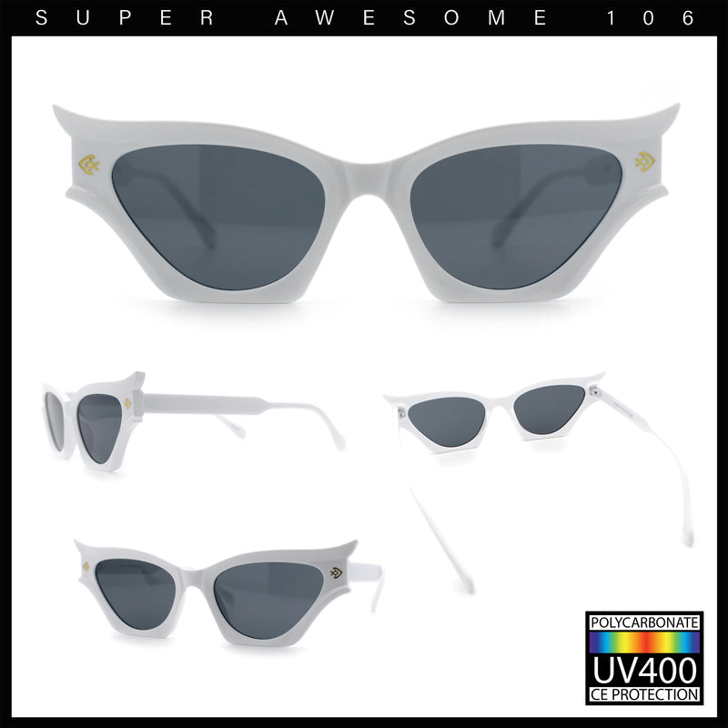 Womens Rich Gilded Age Opulent Gothic Cat Eye Plastic Fashion Sunglasses