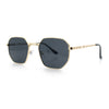 Mens Gentlemanly Luxe Rectangular Metal Rim Hipster Retro Fashion Sunglasses