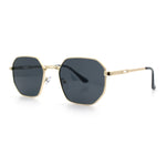 Mens Gentlemanly Luxe Rectangular Metal Rim Hipster Retro Fashion Sunglasses