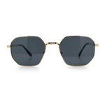 Mens Gentlemanly Luxe Rectangular Metal Rim Hipster Retro Fashion Sunglasses