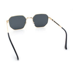 Mens Gentlemanly Luxe Rectangular Metal Rim Hipster Retro Fashion Sunglasses