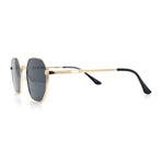Mens Gentlemanly Luxe Rectangular Metal Rim Hipster Retro Fashion Sunglasses