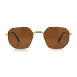 Mens Gentlemanly Luxe Rectangular Metal Rim Hipster Retro Fashion Sunglasses