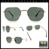 Mens Gentlemanly Luxe Rectangular Metal Rim Hipster Retro Fashion Sunglasses