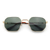 Mens Gentlemanly Luxe Rectangular Metal Rim Hipster Retro Fashion Sunglasses