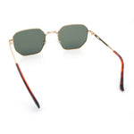 Mens Gentlemanly Luxe Rectangular Metal Rim Hipster Retro Fashion Sunglasses