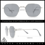 Mens Gentlemanly Luxe Rectangular Metal Rim Hipster Retro Fashion Sunglasses