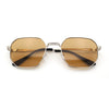 Mens Gentlemanly Luxe Rectangular Metal Rim Hipster Retro Fashion Sunglasses