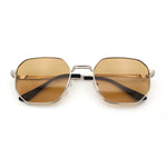 Mens Gentlemanly Luxe Rectangular Metal Rim Hipster Retro Fashion Sunglasses