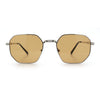 Mens Gentlemanly Luxe Rectangular Metal Rim Hipster Retro Fashion Sunglasses